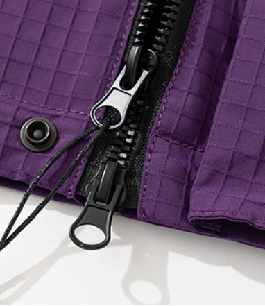 Dark purple windbreaker 2 way zips