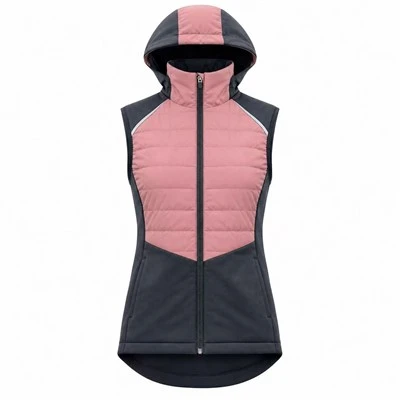 Gilet con cappuccio isolante ibrido da donna